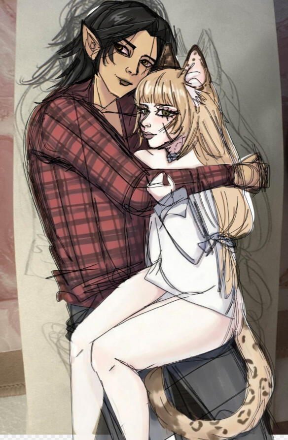 Human!Tucker x Felinid!Pixie - Frontier AU (SpaceStation14)